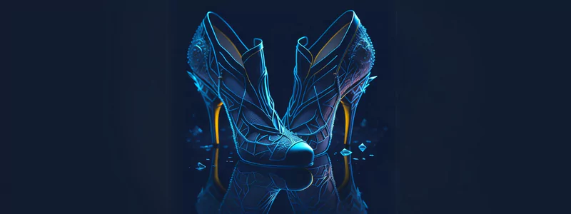 The Height of Heels That Not Harmful 5 Eye-catching modern stilettos in shades of blue and purple, with distinct Victorian-inspired embellishments resembling the work of Da Vinci.