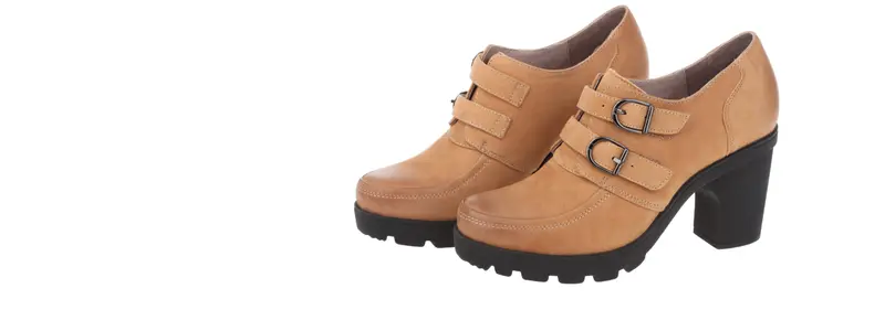 Unisex Heels: Important Regarded Choice 2 Unisex Heels: Warm autumn ankle boots with a heel and a small strap at the top in light brown.