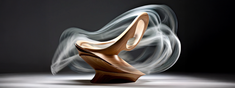 Non-binary Fashion with Heels: Vivid Style 2 Non-binary Fashion with Heels: Futuristic sculpted wooden heels with flowing shapes – a stylish, gender-neutral design piece reflecting nonbinary expression in modern interiors